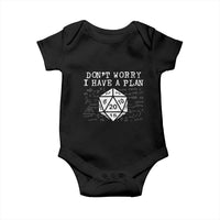 Funny RPG Gamer Dont Worry I Have A Plan Baby Onesie D20 Tabletop - Wonder Print Shop