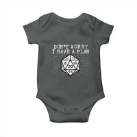Funny RPG Gamer Dont Worry I Have A Plan Baby Onesie D20 Tabletop - Wonder Print Shop