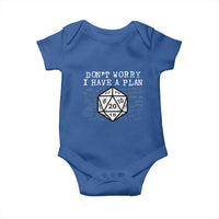 Funny RPG Gamer Dont Worry I Have A Plan Baby Onesie D20 Tabletop - Wonder Print Shop