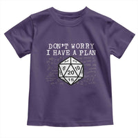 Funny RPG Gamer Dont Worry I Have A Plan Toddler T Shirt D20 Tabletop - Wonder Print Shop