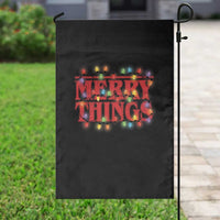 Funny Stranger Christmas Garden Flag Merry Things Xmas Movie Neon Lights - Wonder Print Shop