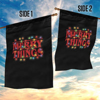 Funny Stranger Christmas Garden Flag Merry Things Xmas Movie Neon Lights - Wonder Print Shop