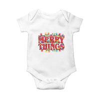 Funny Stranger Christmas Baby Onesie Merry Things Xmas Movie Neon Lights - Wonder Print Shop