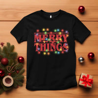 Funny Stranger Christmas T Shirt Merry Things Xmas Movie Neon Lights - Wonder Print Shop