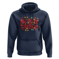 Funny Stranger Christmas Hoodie Merry Things Xmas Movie Neon Lights - Wonder Print Shop