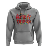 Funny Stranger Christmas Hoodie Merry Things Xmas Movie Neon Lights - Wonder Print Shop