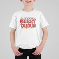 Funny Stranger Christmas T Shirt For Kid Merry Things Xmas Movie Neon Lights - Wonder Print Shop