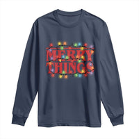 Funny Stranger Christmas Long Sleeve Shirt Merry Things Xmas Movie Neon Lights - Wonder Print Shop