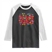 Funny Stranger Christmas Raglan Shirt Merry Things Xmas Movie Neon Lights - Wonder Print Shop