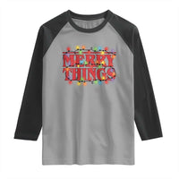 Funny Stranger Christmas Raglan Shirt Merry Things Xmas Movie Neon Lights - Wonder Print Shop