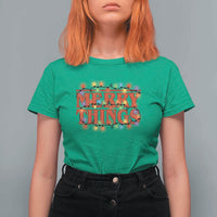 Funny Stranger Christmas T Shirt For Women Merry Things Xmas Movie Neon Lights - Wonder Print Shop