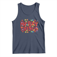 Funny Stranger Christmas Tank Top Merry Things Xmas Movie Neon Lights - Wonder Print Shop