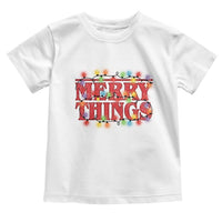 Funny Stranger Christmas Toddler T Shirt Merry Things Xmas Movie Neon Lights - Wonder Print Shop