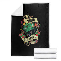 Funny Christmas Tabletop RPG Throw Blanket Merry Critmas D20 RPG Gamer Gaming - Wonder Print Shop
