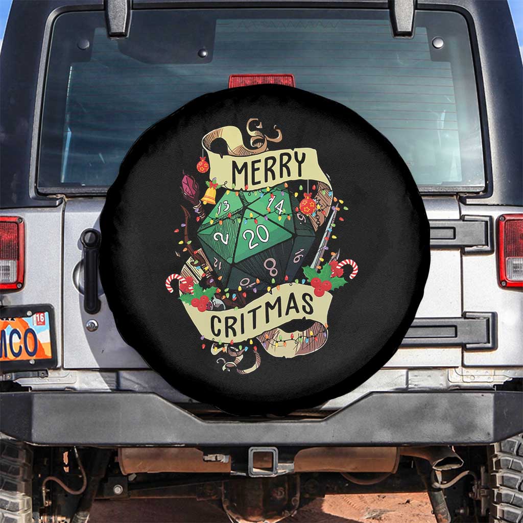Funny Christmas Tabletop RPG Spare Tire Cover Merry Critmas D20 RPG Gamer Gaming - Wonder Print Shop