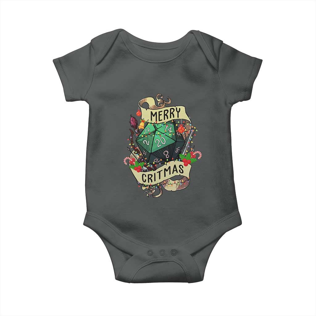 Funny Christmas Tabletop RPG Baby Onesie Merry Critmas D20 RPG Gamer Gaming - Wonder Print Shop
