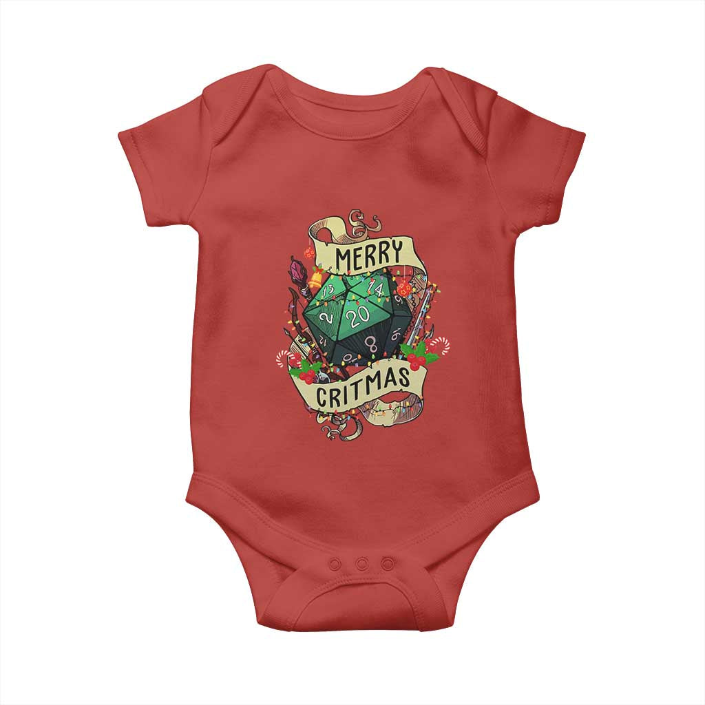 Funny Christmas Tabletop RPG Baby Onesie Merry Critmas D20 RPG Gamer Gaming - Wonder Print Shop
