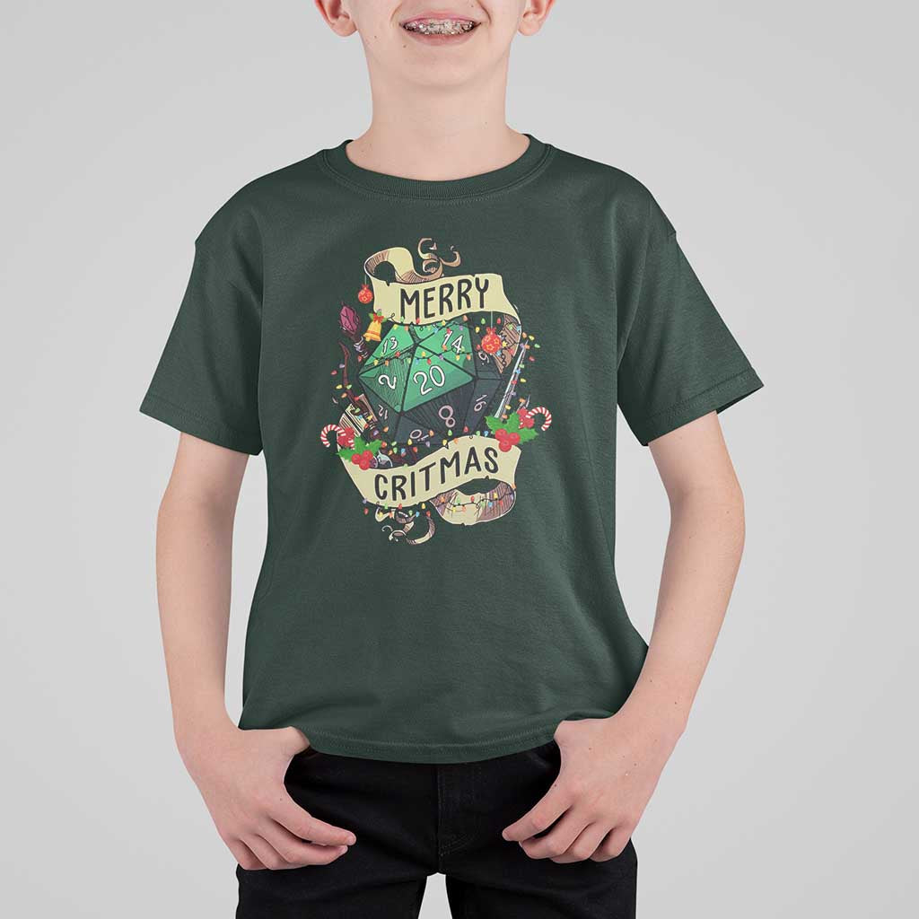 Funny Christmas Tabletop RPG T Shirt For Kid Merry Critmas D20 RPG Gamer Gaming - Wonder Print Shop