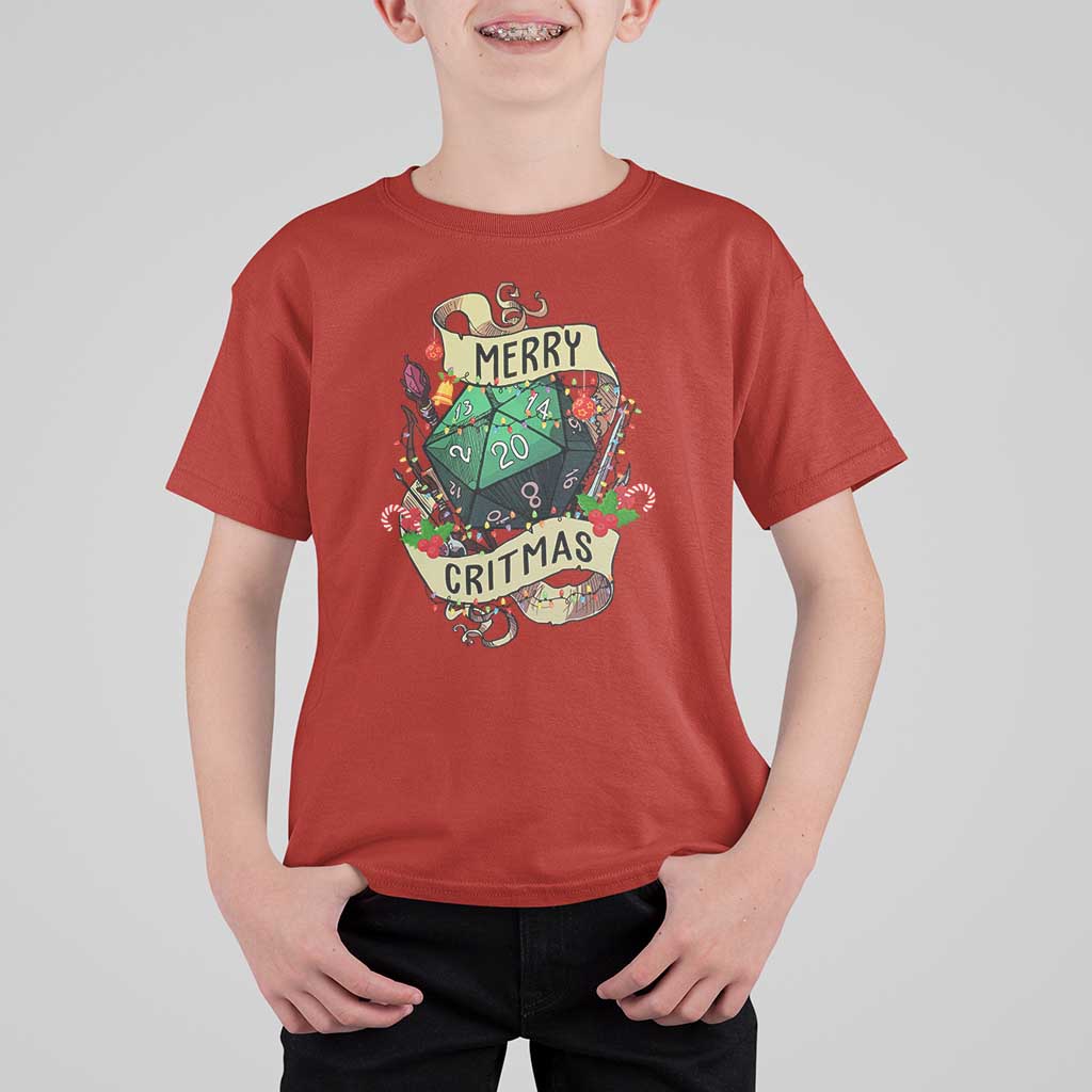 Funny Christmas Tabletop RPG T Shirt For Kid Merry Critmas D20 RPG Gamer Gaming - Wonder Print Shop