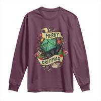 Funny Christmas Tabletop RPG Long Sleeve Shirt Merry Critmas D20 RPG Gamer Gaming - Wonder Print Shop
