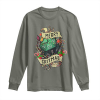 Funny Christmas Tabletop RPG Long Sleeve Shirt Merry Critmas D20 RPG Gamer Gaming - Wonder Print Shop