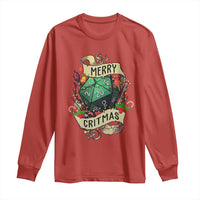 Funny Christmas Tabletop RPG Long Sleeve Shirt Merry Critmas D20 RPG Gamer Gaming - Wonder Print Shop