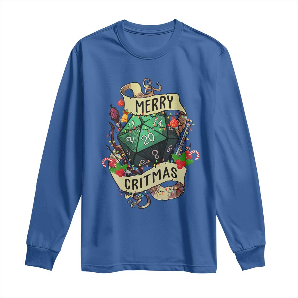 Funny Christmas Tabletop RPG Long Sleeve Shirt Merry Critmas D20 RPG Gamer Gaming - Wonder Print Shop