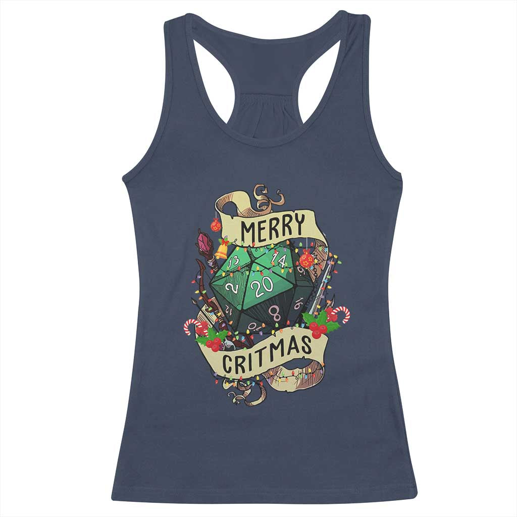 Funny Christmas Tabletop RPG Racerback Tank Top Merry Critmas D20 RPG Gamer Gaming - Wonder Print Shop
