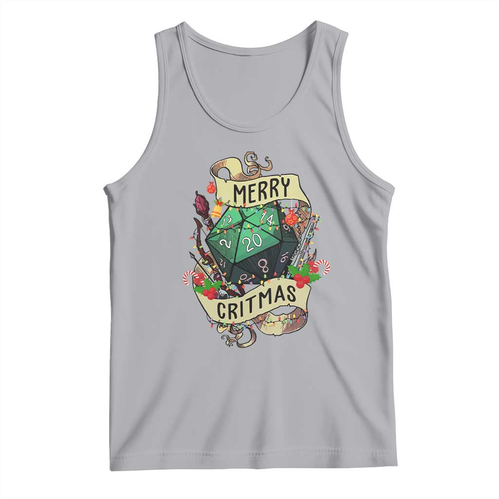 Funny Christmas Tabletop RPG Tank Top Merry Critmas D20 RPG Gamer Gaming - Wonder Print Shop