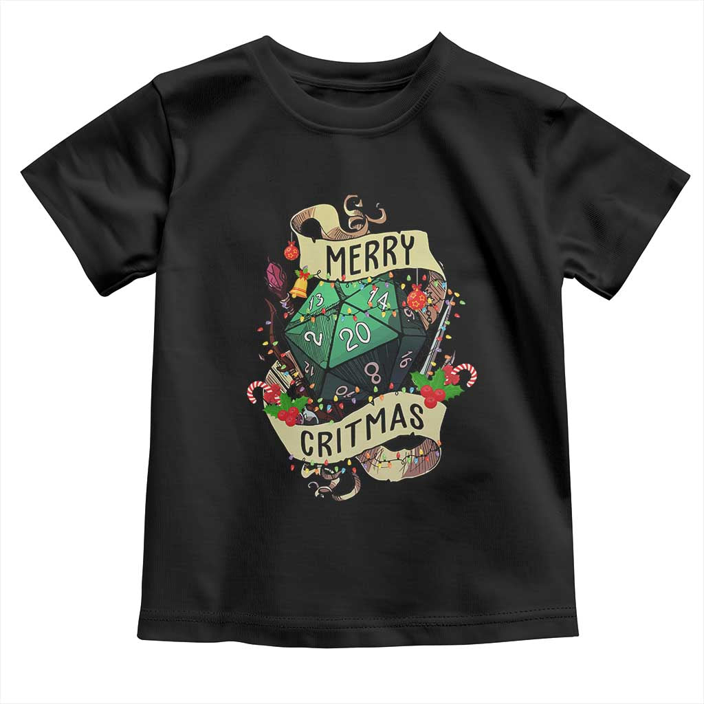 Funny Christmas Tabletop RPG Toddler T Shirt Merry Critmas D20 RPG Gamer Gaming - Wonder Print Shop