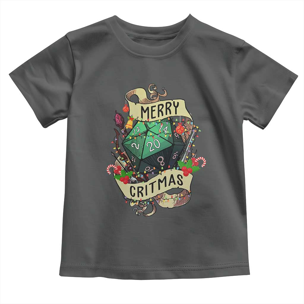 Funny Christmas Tabletop RPG Toddler T Shirt Merry Critmas D20 RPG Gamer Gaming - Wonder Print Shop
