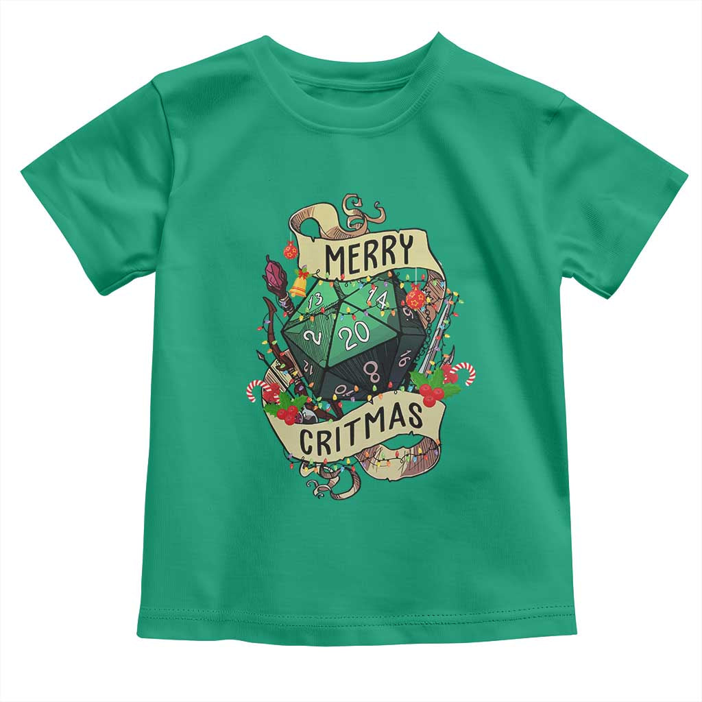 Funny Christmas Tabletop RPG Toddler T Shirt Merry Critmas D20 RPG Gamer Gaming - Wonder Print Shop