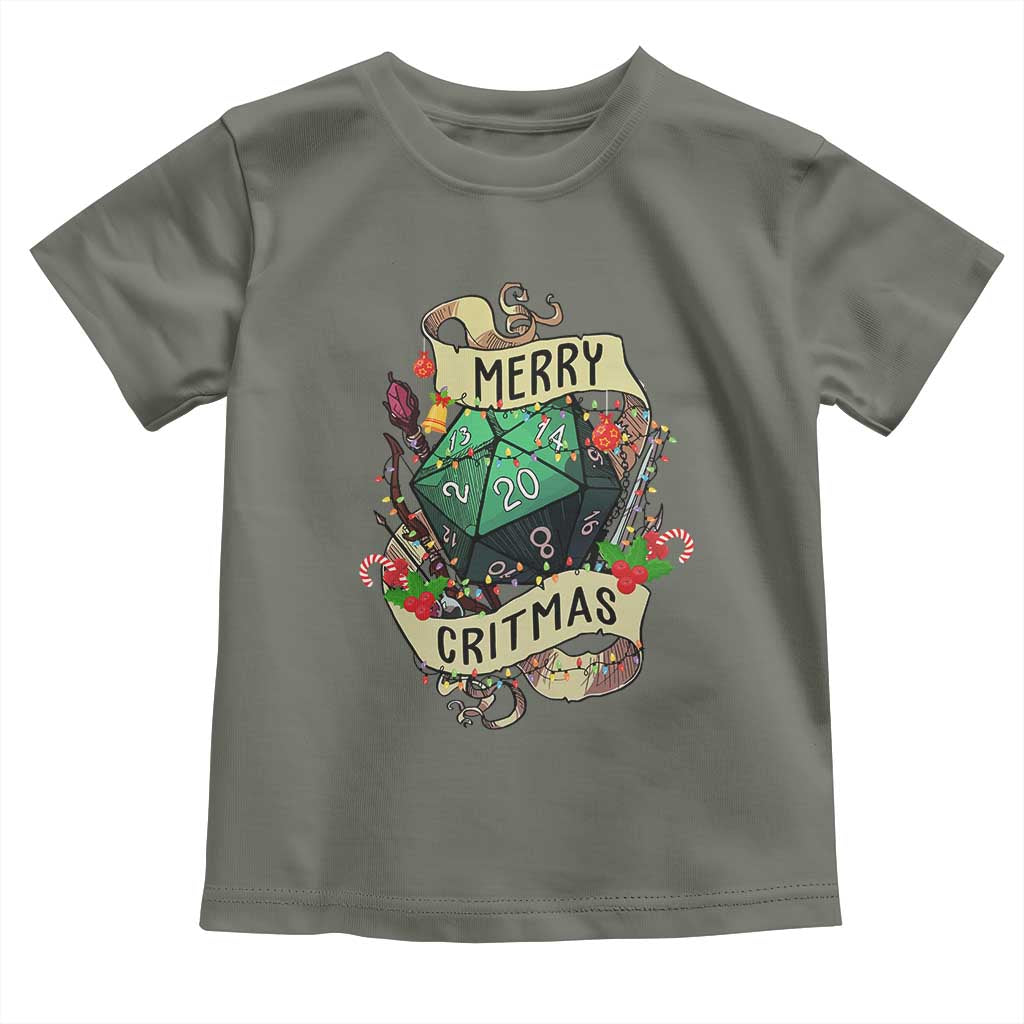Funny Christmas Tabletop RPG Toddler T Shirt Merry Critmas D20 RPG Gamer Gaming - Wonder Print Shop
