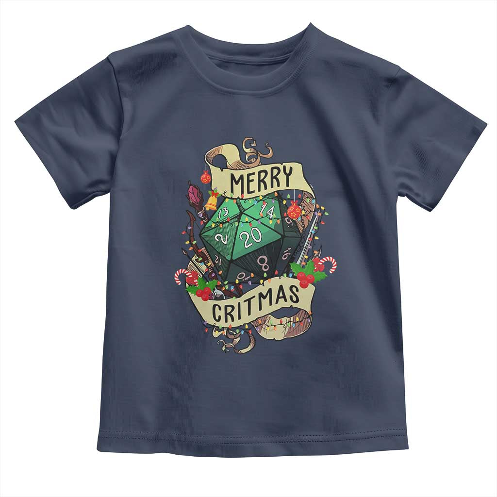 Funny Christmas Tabletop RPG Toddler T Shirt Merry Critmas D20 RPG Gamer Gaming - Wonder Print Shop