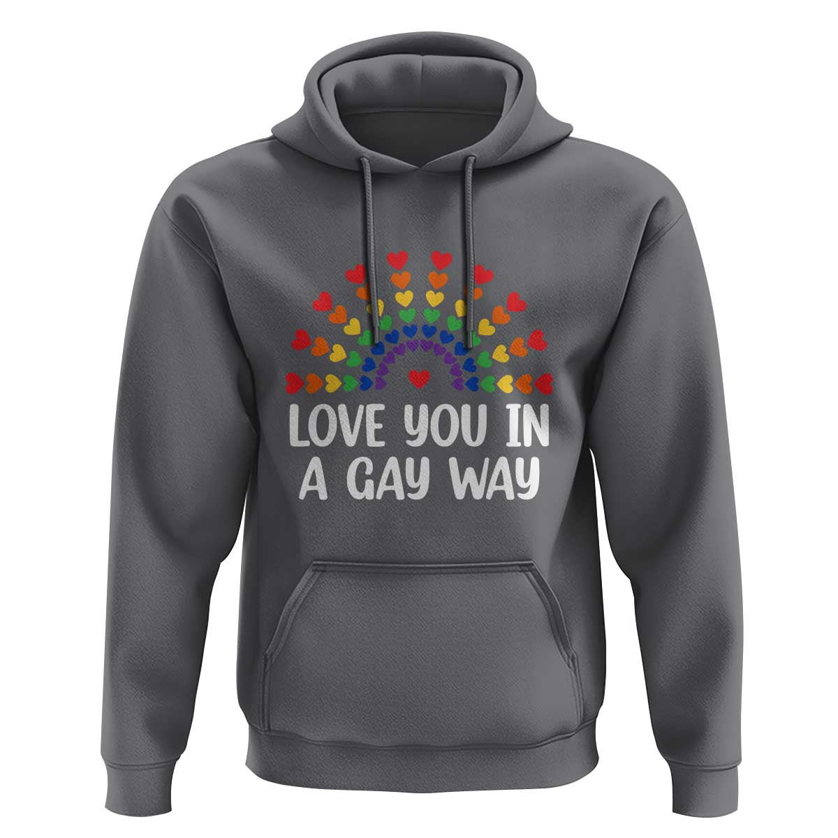 Funny Valentine's Day LGBT Hoodie Love You In A Gay Way Rainbow Hearts
