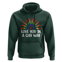 Funny Valentine's Day LGBT Hoodie Love You In A Gay Way Rainbow Hearts