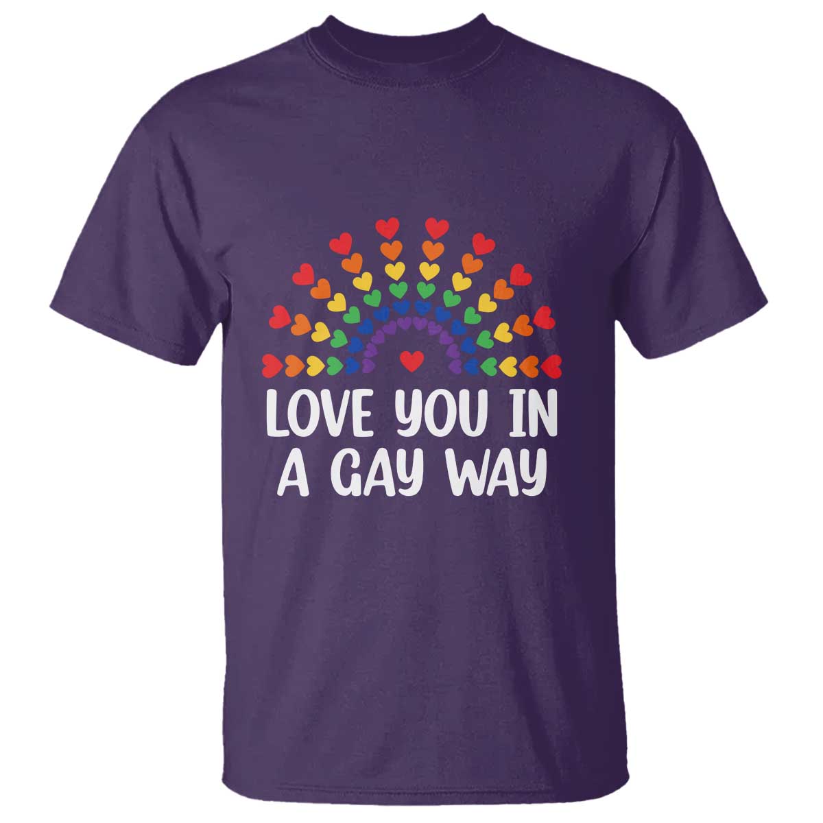Funny Valentine's Day LGBT T Shirt Love You In A Gay Way Rainbow Hearts
