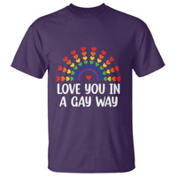 Funny Valentine's Day LGBT T Shirt Love You In A Gay Way Rainbow Hearts