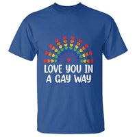 Funny Valentine's Day LGBT T Shirt Love You In A Gay Way Rainbow Hearts