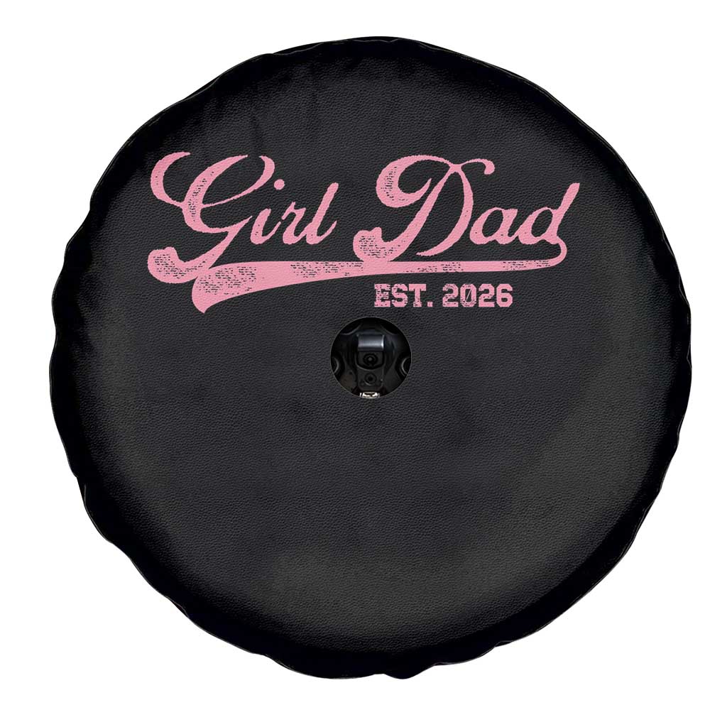 Girl Dad Est 2026 Spare Tire Cover Dad Of Girl 2026 Pink Baby Announcement - Wonder Print Shop