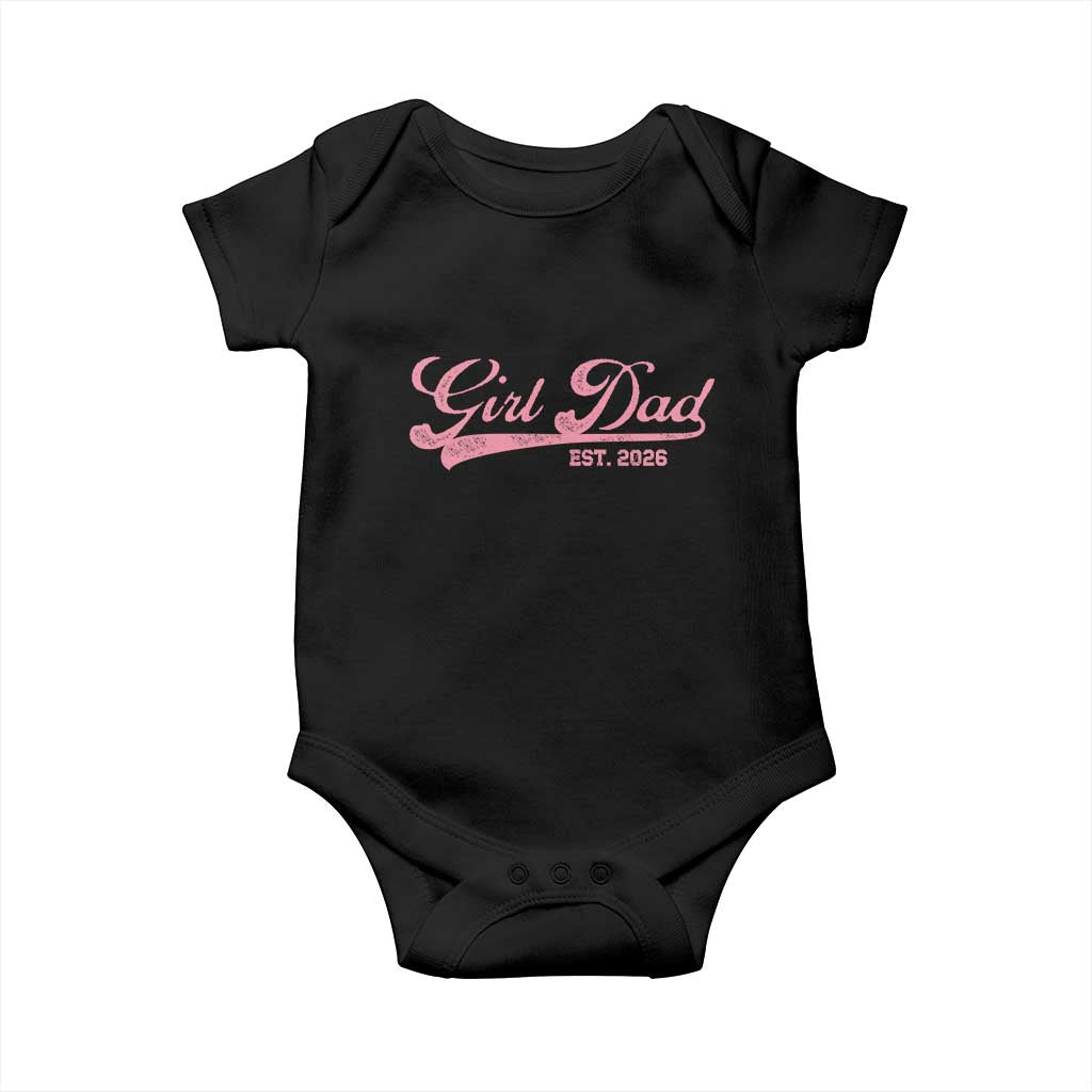 Girl Dad Est 2026 Baby Onesie Dad Of Girl 2026 Pink Baby Announcement - Wonder Print Shop