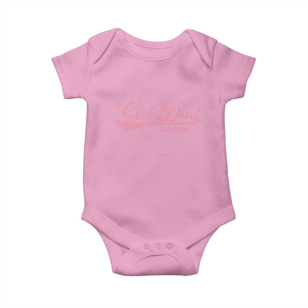 Girl Dad Est 2026 Baby Onesie Dad Of Girl 2026 Pink Baby Announcement - Wonder Print Shop