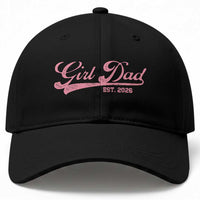 Girl Dad Est 2026 Baseball Cap Dad Of Girl 2026 Pink Baby Announcement