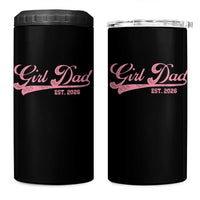 Girl Dad Est 2026 4 in 1 Can Cooler Tumbler Dad Of Girl 2026 Pink Baby Announcement - Wonder Print Shop