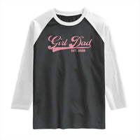 Girl Dad Est 2026 Raglan Shirt Dad Of Girl 2026 Pink Baby Announcement - Wonder Print Shop