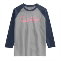 Girl Dad Est 2026 Raglan Shirt Dad Of Girl 2026 Pink Baby Announcement - Wonder Print Shop