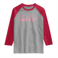 Girl Dad Est 2026 Raglan Shirt Dad Of Girl 2026 Pink Baby Announcement - Wonder Print Shop