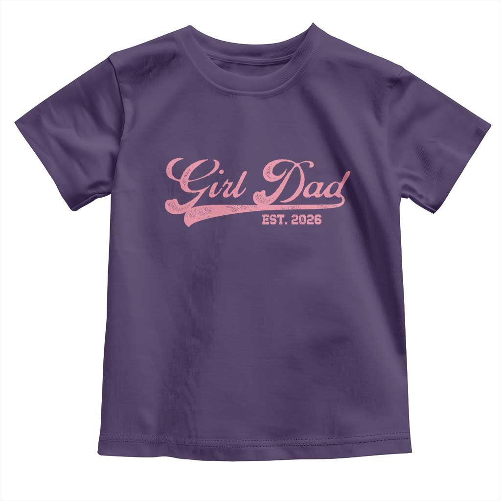 Girl Dad Est 2026 Toddler T Shirt Dad Of Girl 2026 Pink Baby Announcement - Wonder Print Shop