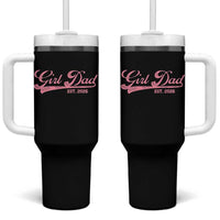 Girl Dad Est 2026 Tumbler With Handle Dad Of Girl 2026 Pink Baby Announcement - Wonder Print Shop