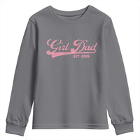 Girl Dad Est 2026 Youth Sweatshirt Dad Of Girl 2026 Pink Baby Announcement - Wonder Print Shop